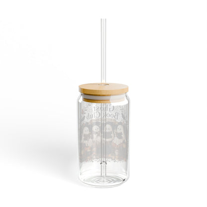 Ghost Book Club 16oz Sipper Glass – Cute Halloween Reading Glass with Straw
