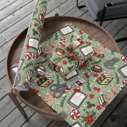 Purrfectly Bookish Wrapping Paper