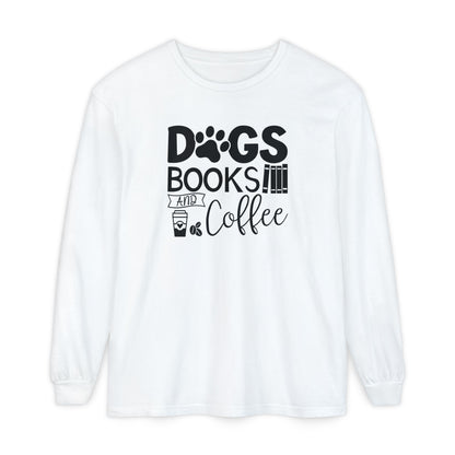 Dogs Books & Coffee Long Sleeve Tee