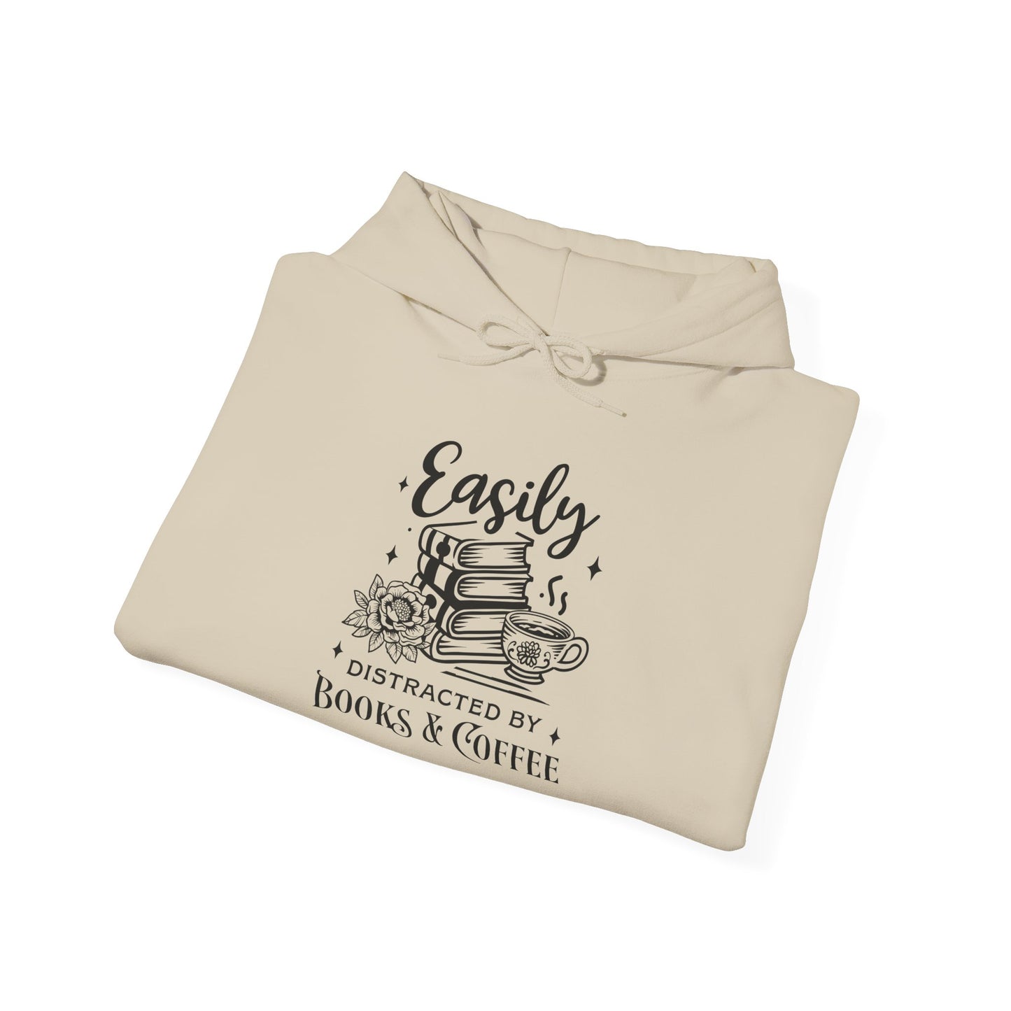 Easily Distracted by Books & Coffee Hoodie