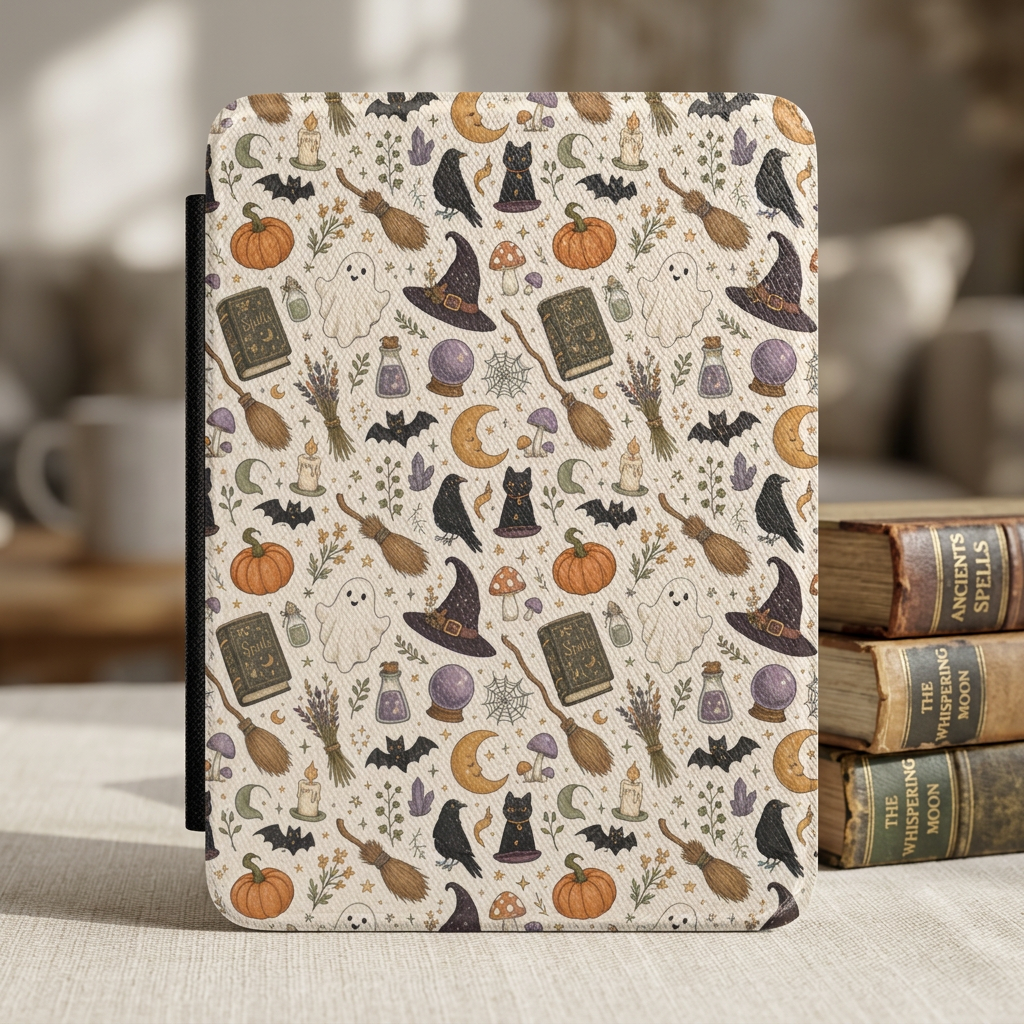 Halloween Witchy Kindle Case — Spooky Halloween Patterned E-Reader Cover