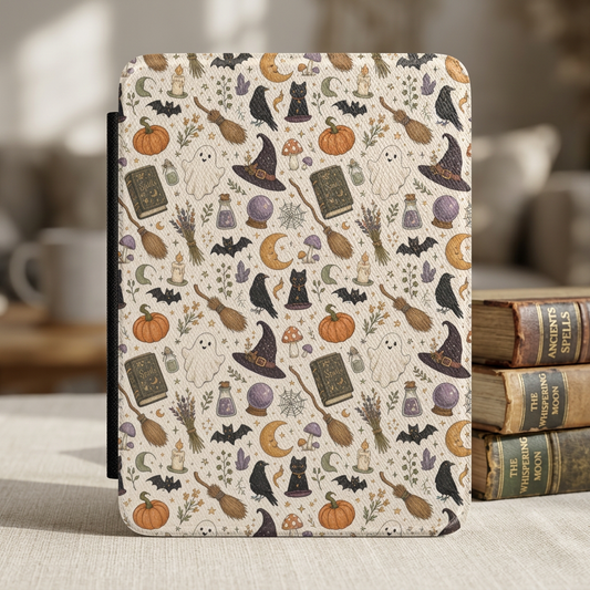 Halloween Witchy Kindle Case — Spooky Halloween Patterned E-Reader Cover