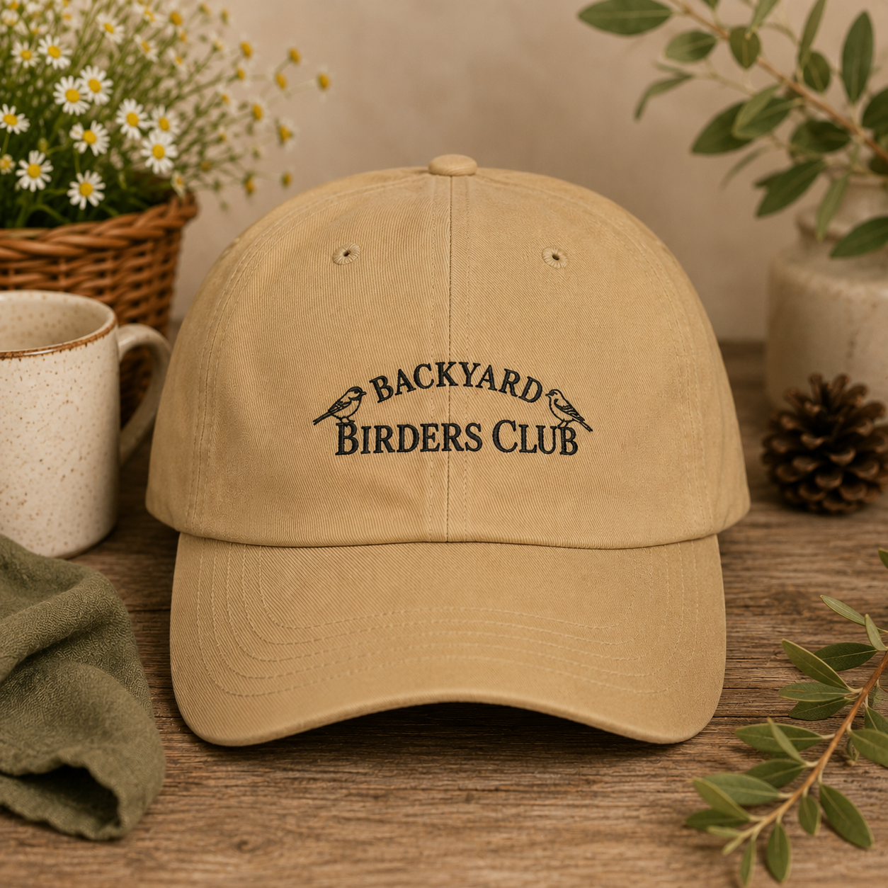Backyard Birders Club Dad Cap — Embroidered Bird Watching Hat