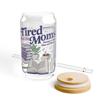 Tired Moms Book Club Sipper Glass