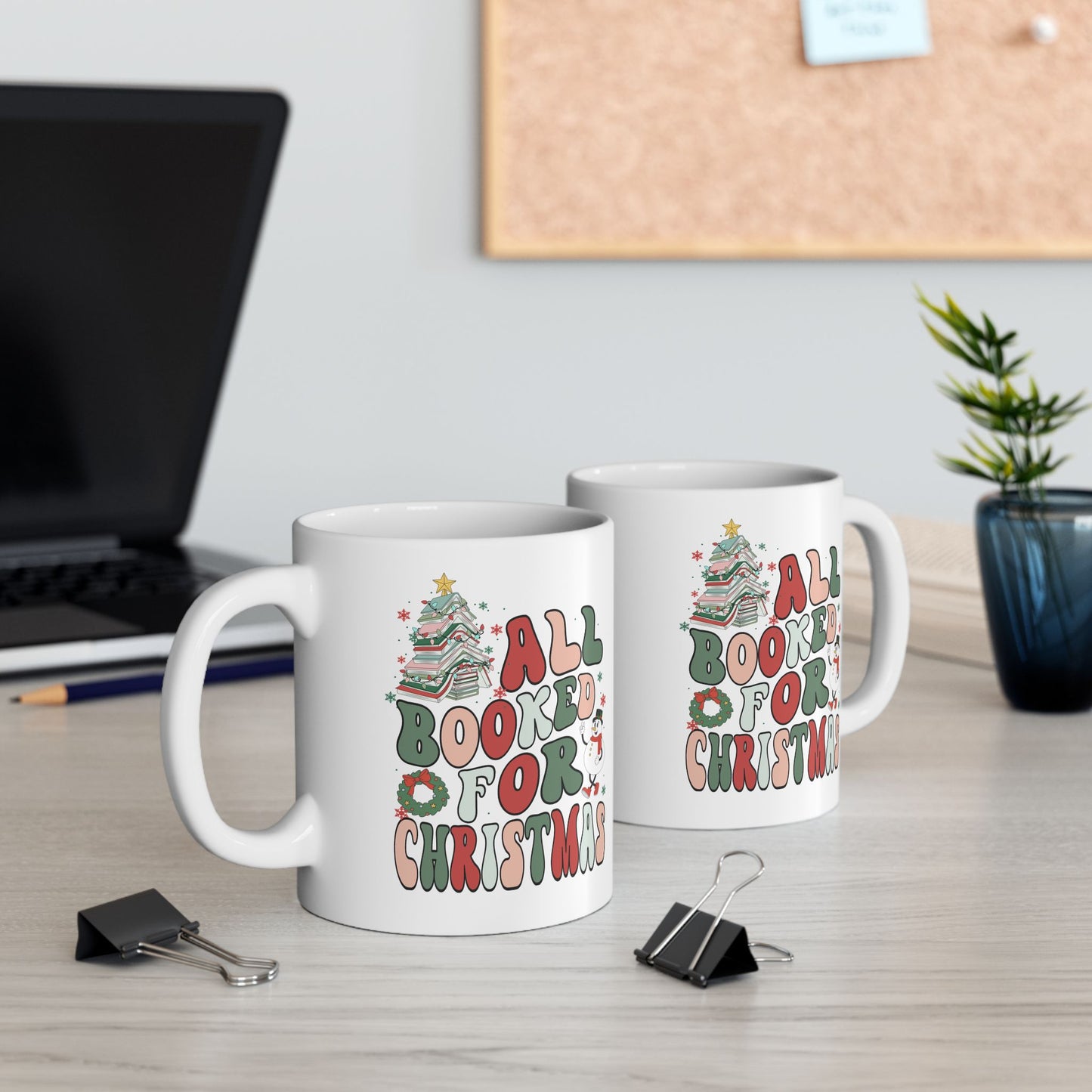 All Booked for Christmas Mug