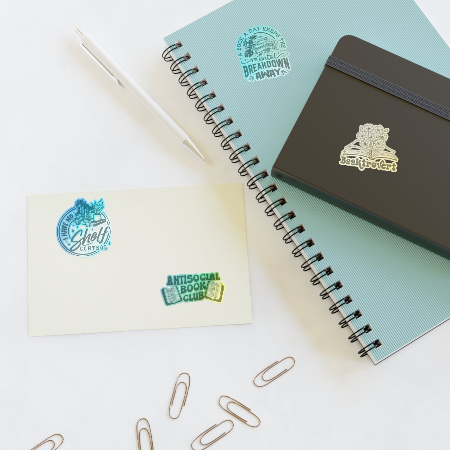 Holographic Bookish Stickers 4pc