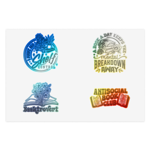 Holographic Bookish Stickers 4pc