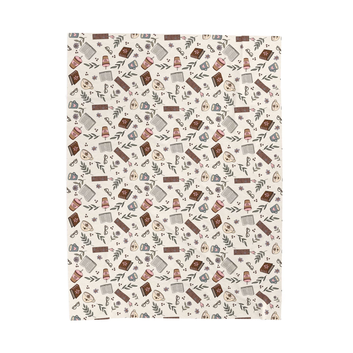 Books & Coffee Plush Blanket