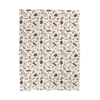 Books & Coffee Plush Blanket