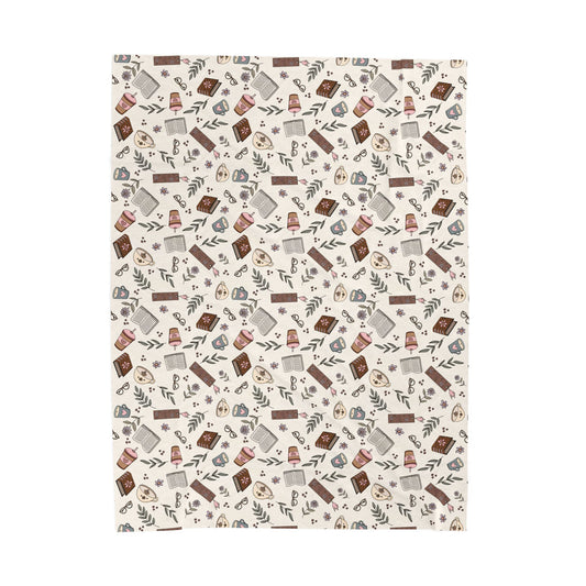 Books & Coffee Plush Blanket