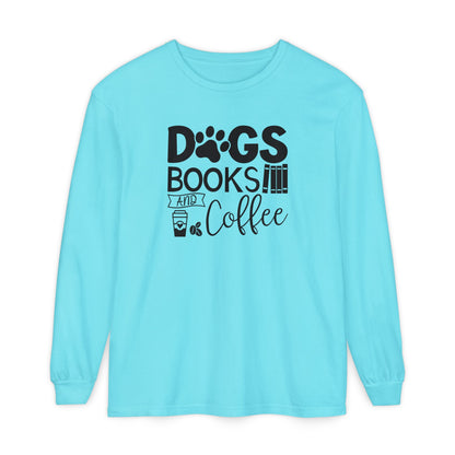 Dogs Books & Coffee Long Sleeve Tee