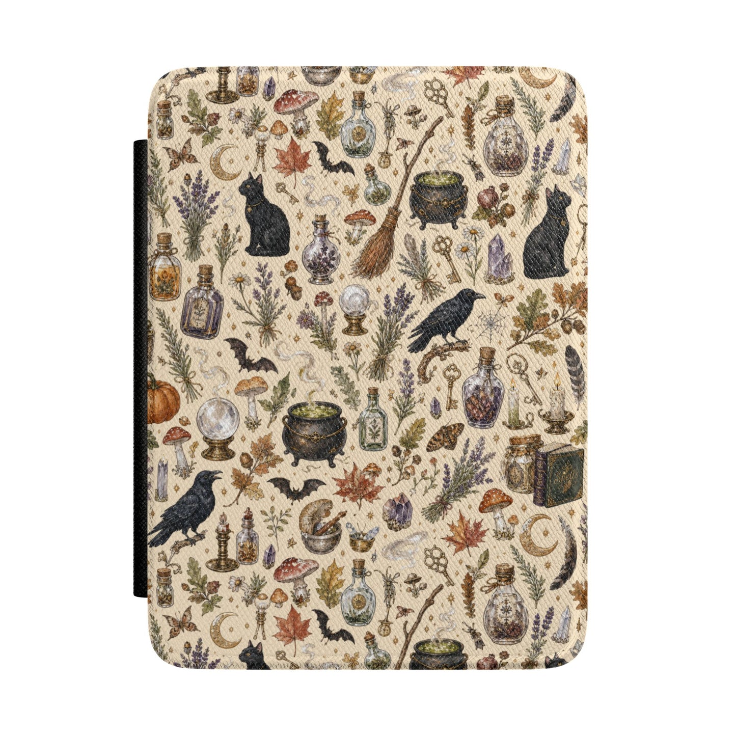 Witchy Botanicals Kindle Case — Spells, Ravens & Cauldrons E-Reader Cover