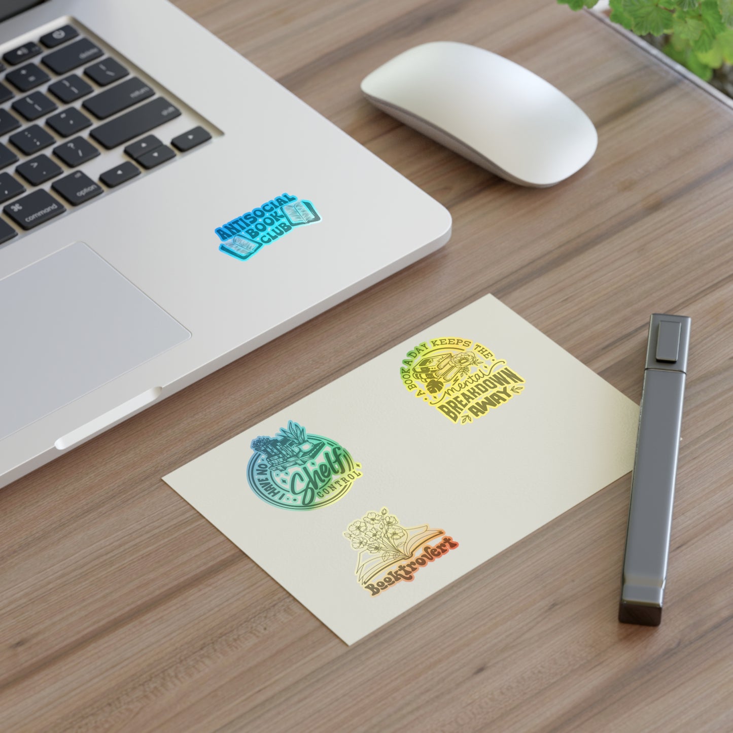 Holographic Bookish Stickers 4pc