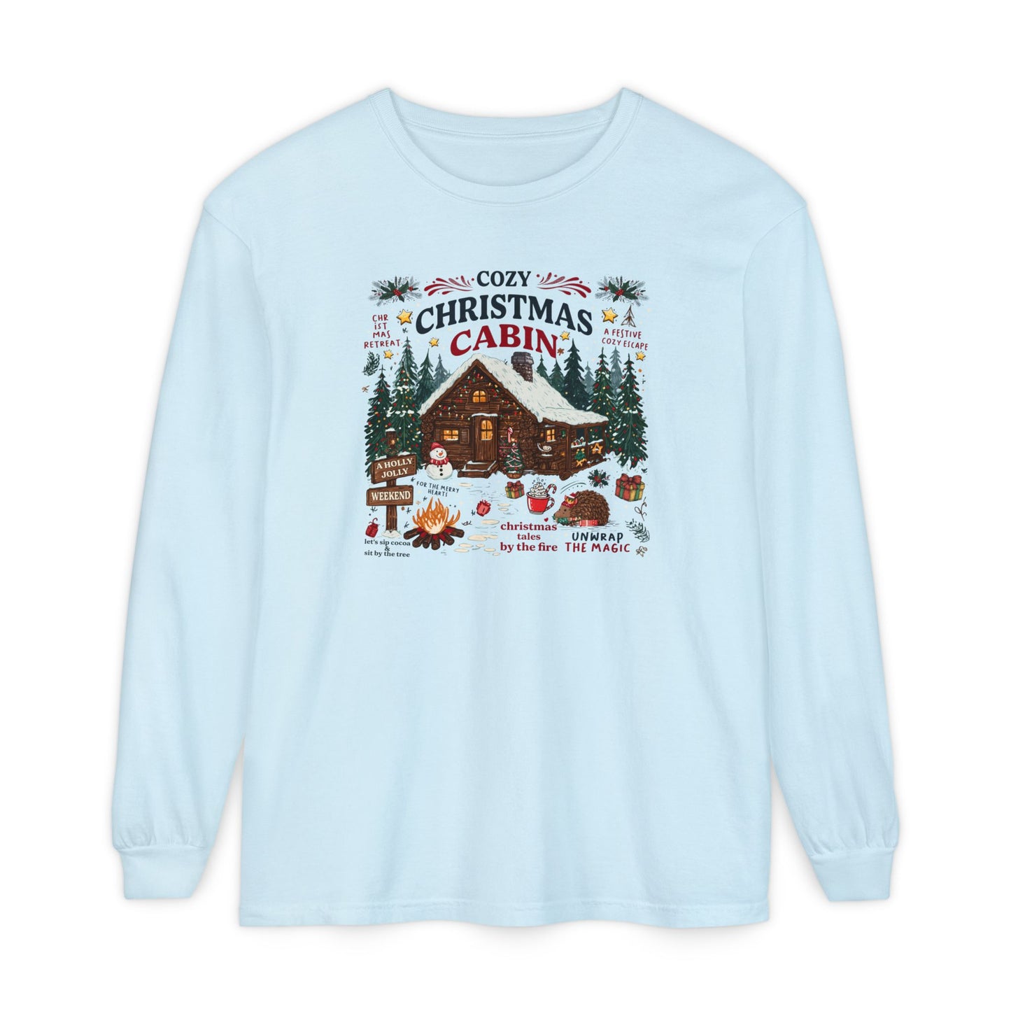 Christmas Cabin Long Sleeve Tee