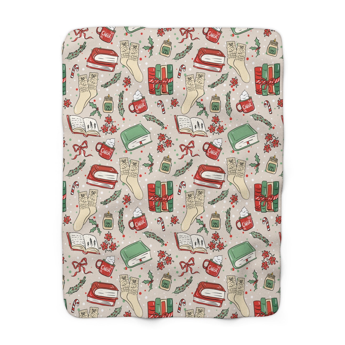 Cozy Christmas Chapters Sherpa Blanket