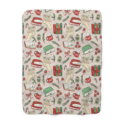 Cozy Christmas Chapters Sherpa Blanket