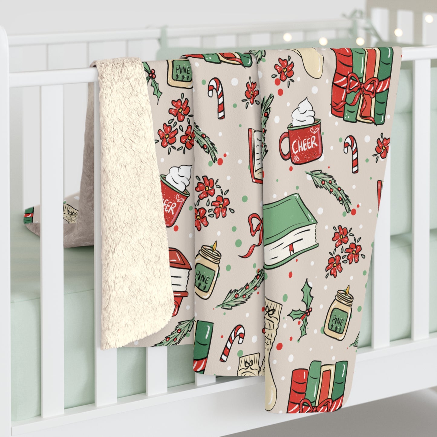 Cozy Christmas Chapters Sherpa Blanket