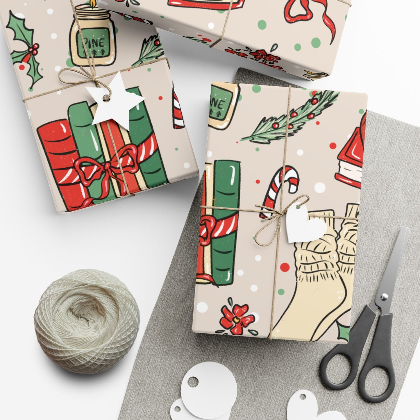 Cozy Christmas Chapters Wrapping Paper