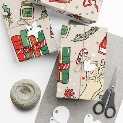 Cozy Christmas Chapters Wrapping Paper