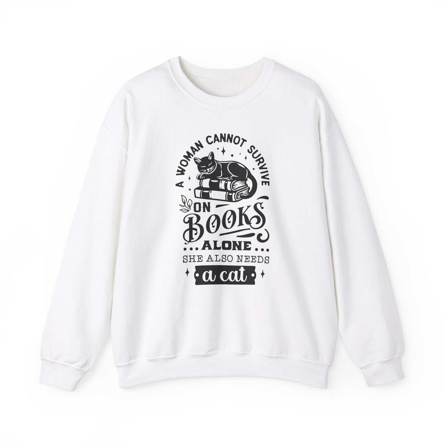 Books and a Cat Sweatshirt