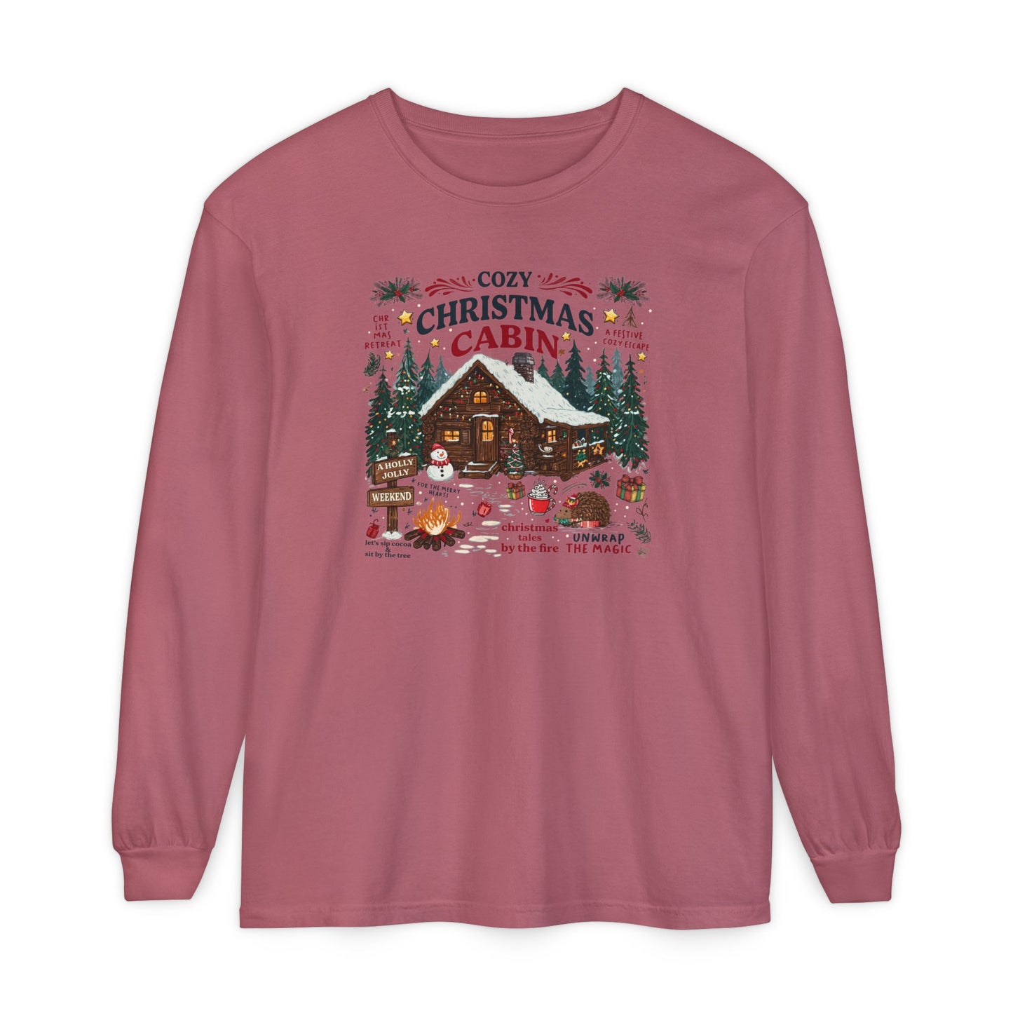 Christmas Cabin Long Sleeve Tee
