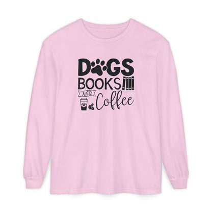 Dogs Books & Coffee Long Sleeve Tee