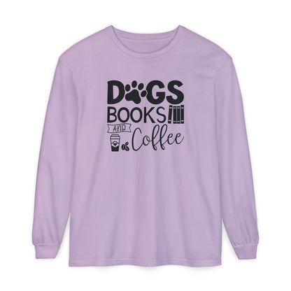 Dogs Books & Coffee Long Sleeve Tee