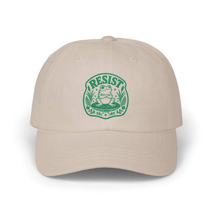 Resist Frog Dad Cap — Embroidered Green Emblem Hat