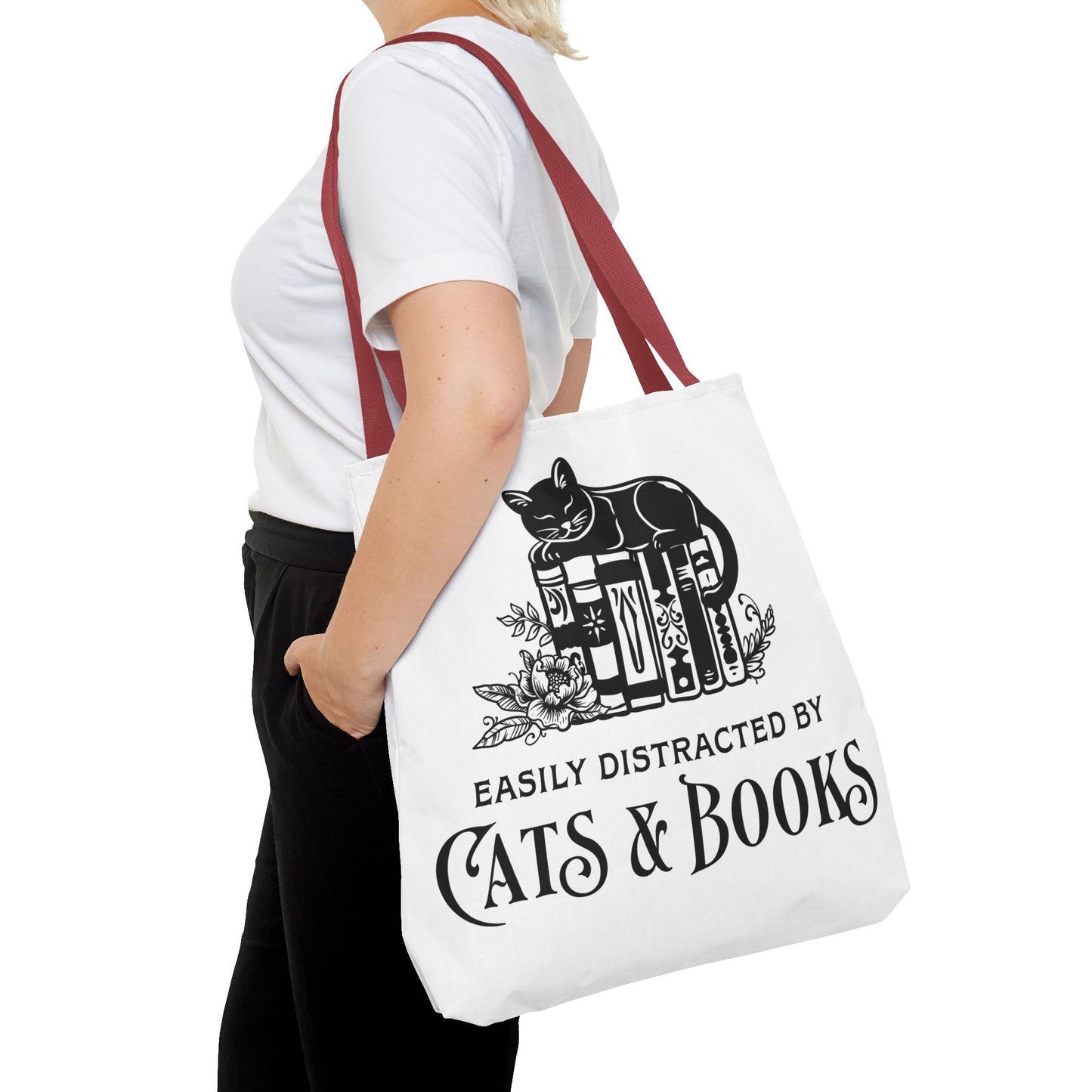 Cats & Books Tote Bag