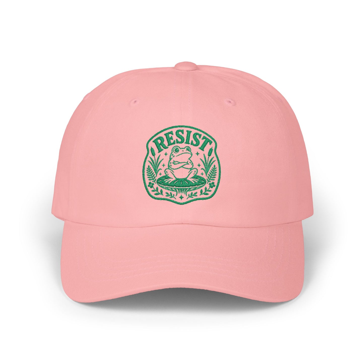 Resist Frog Dad Cap — Embroidered Green Emblem Hat