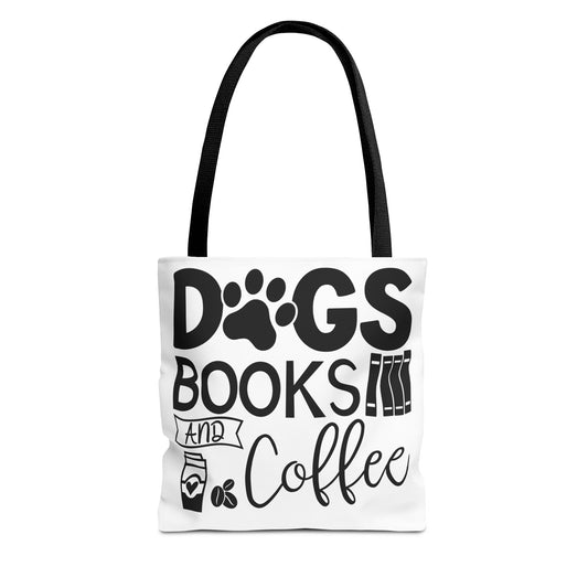 Dogs Books and Coffee Tote Bag