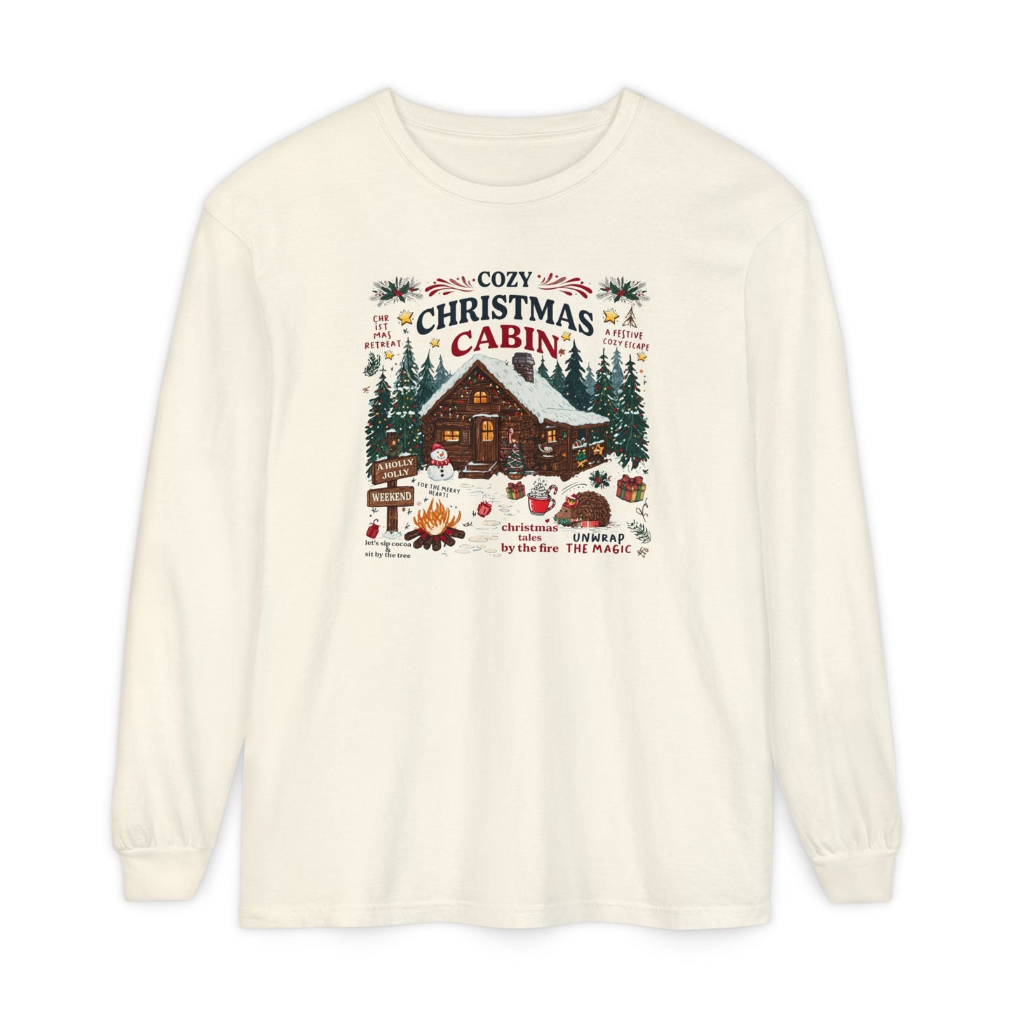 Christmas Cabin Long Sleeve Tee