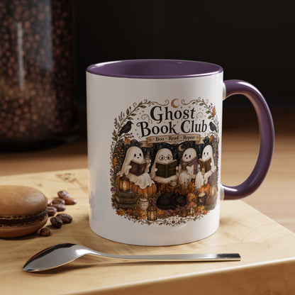 Ghost Book Club Coffee Mug — "Ghost Book Club: Boo Read Repeat" Accent Mug (11 oz)