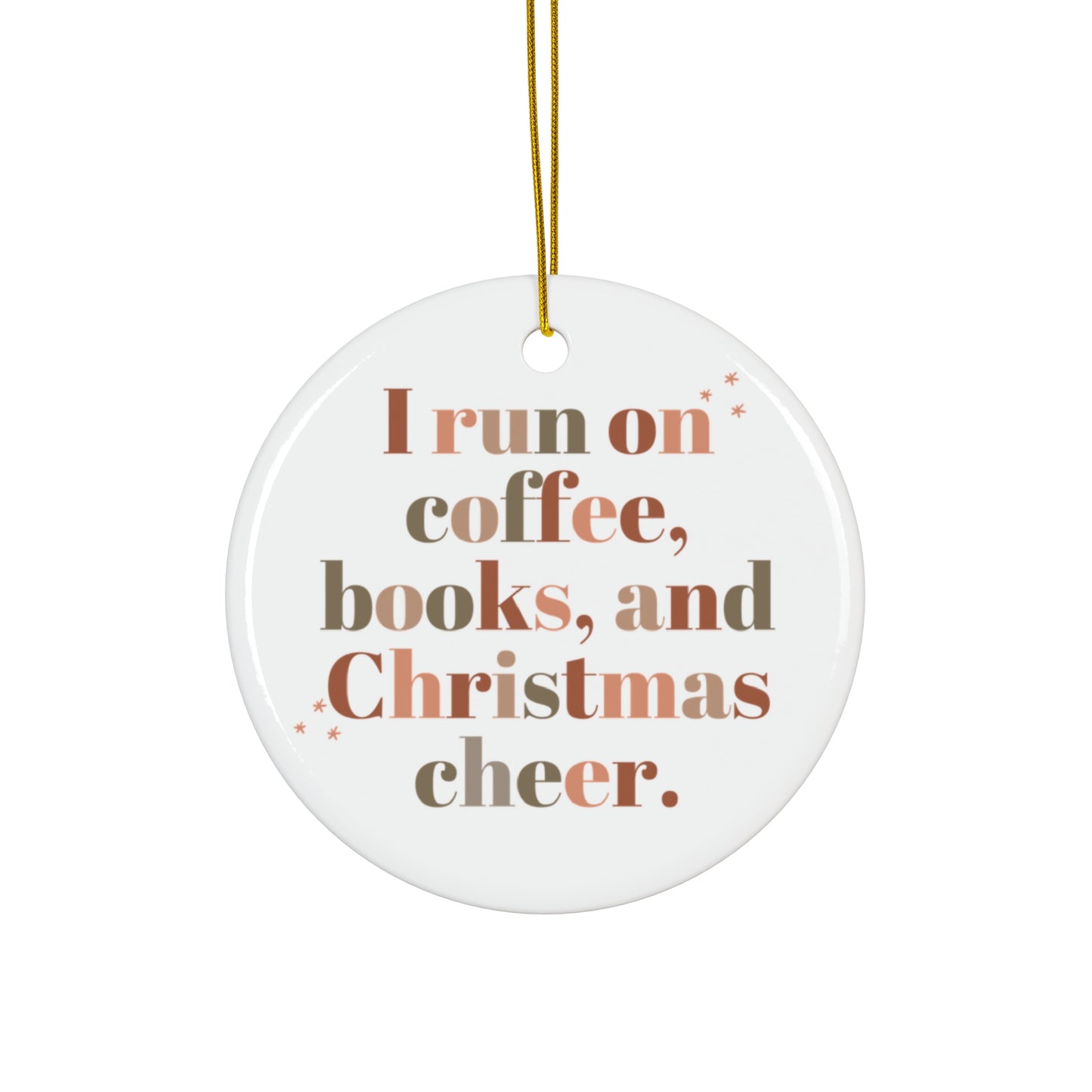 Coffee, Books, & Christmas Cheer Ornament