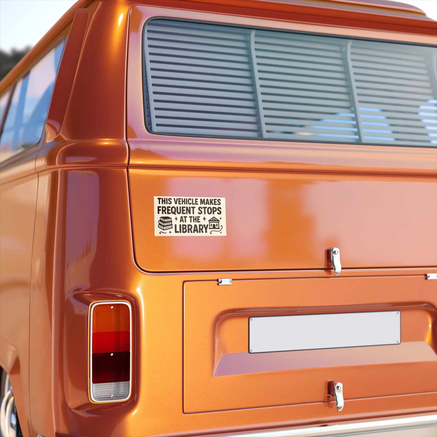 This Vehicle Makes Frequent Stops at the Library Bumper Sticker