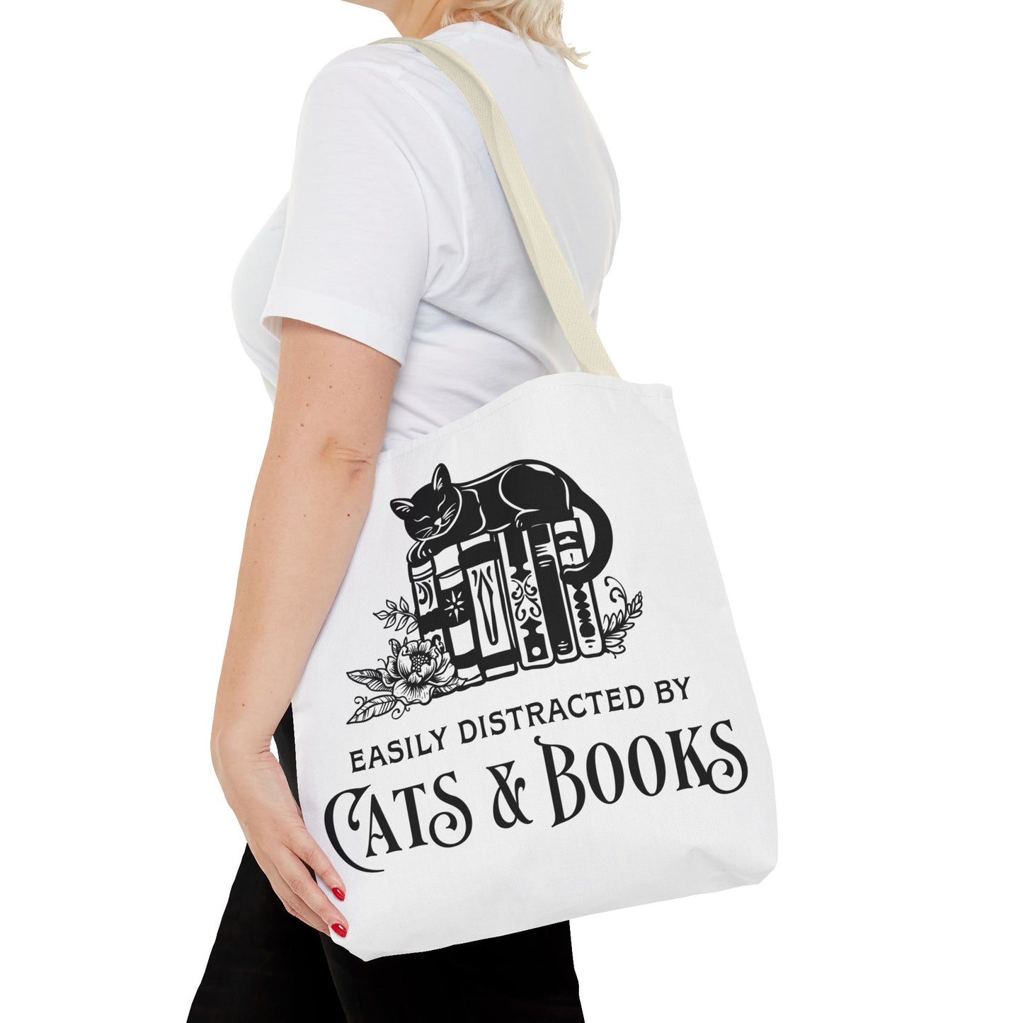 Cats & Books Tote Bag