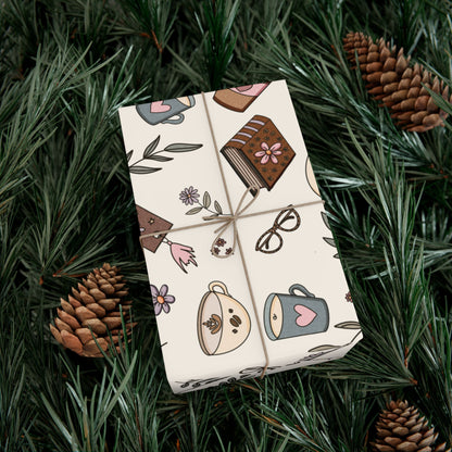 Books & Coffee Wrapping Paper
