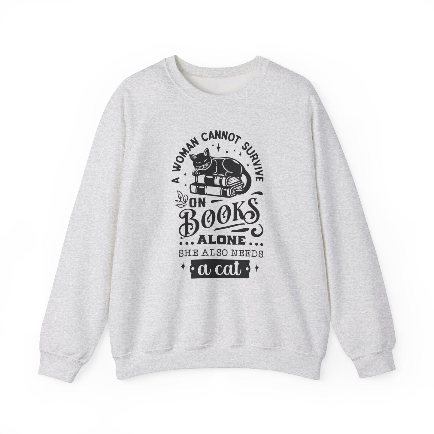Books and a Cat Sweatshirt