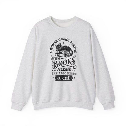 Books and a Cat Sweatshirt