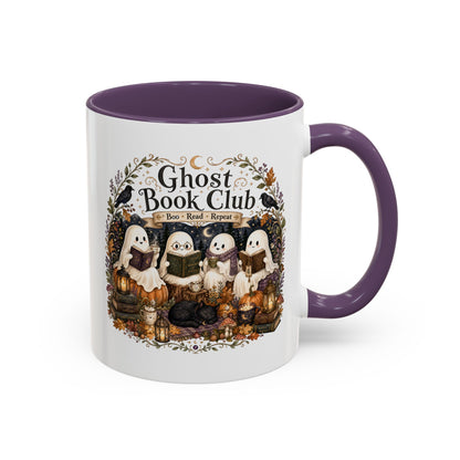 Ghost Book Club Coffee Mug — "Ghost Book Club: Boo Read Repeat" Accent Mug (11 oz)