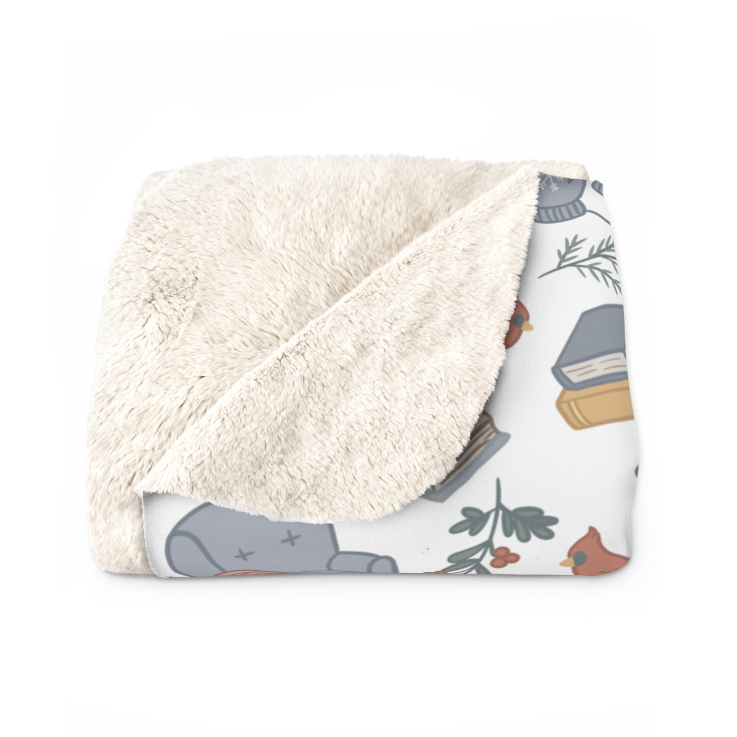 Winter Reading Nook Sherpa Blanket