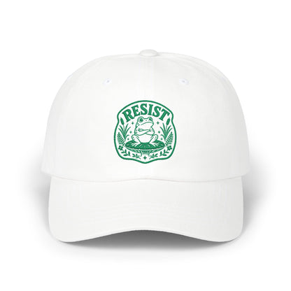 Resist Frog Dad Cap — Embroidered Green Emblem Hat