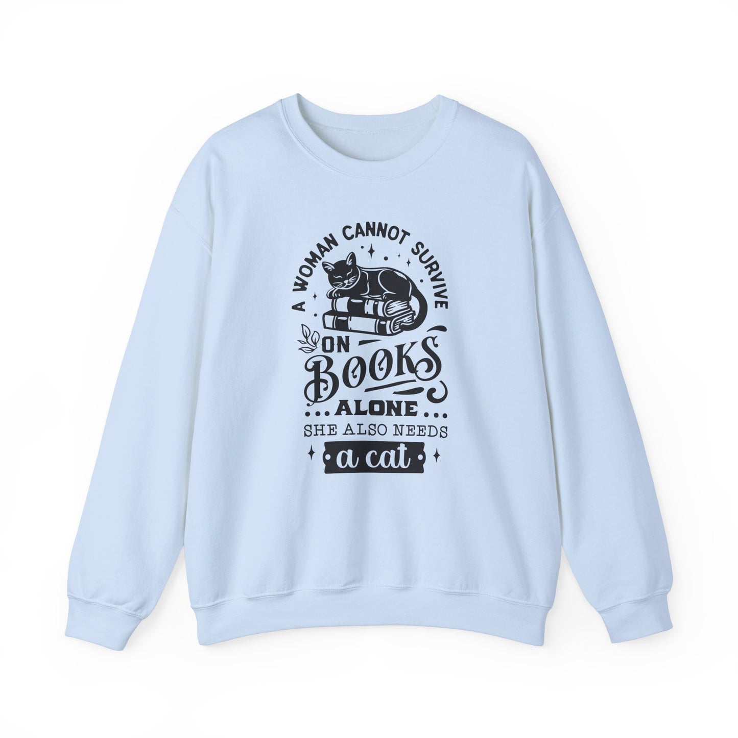 Books and a Cat Sweatshirt