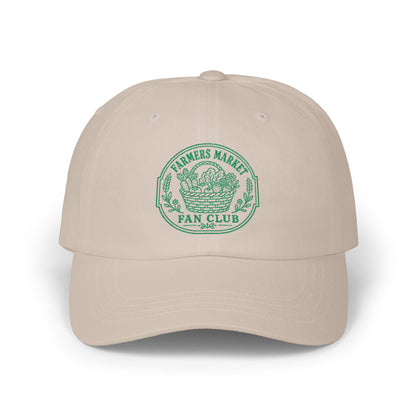 Farmers Market Fan Club Dad Cap — Vintage Green Logo Hat