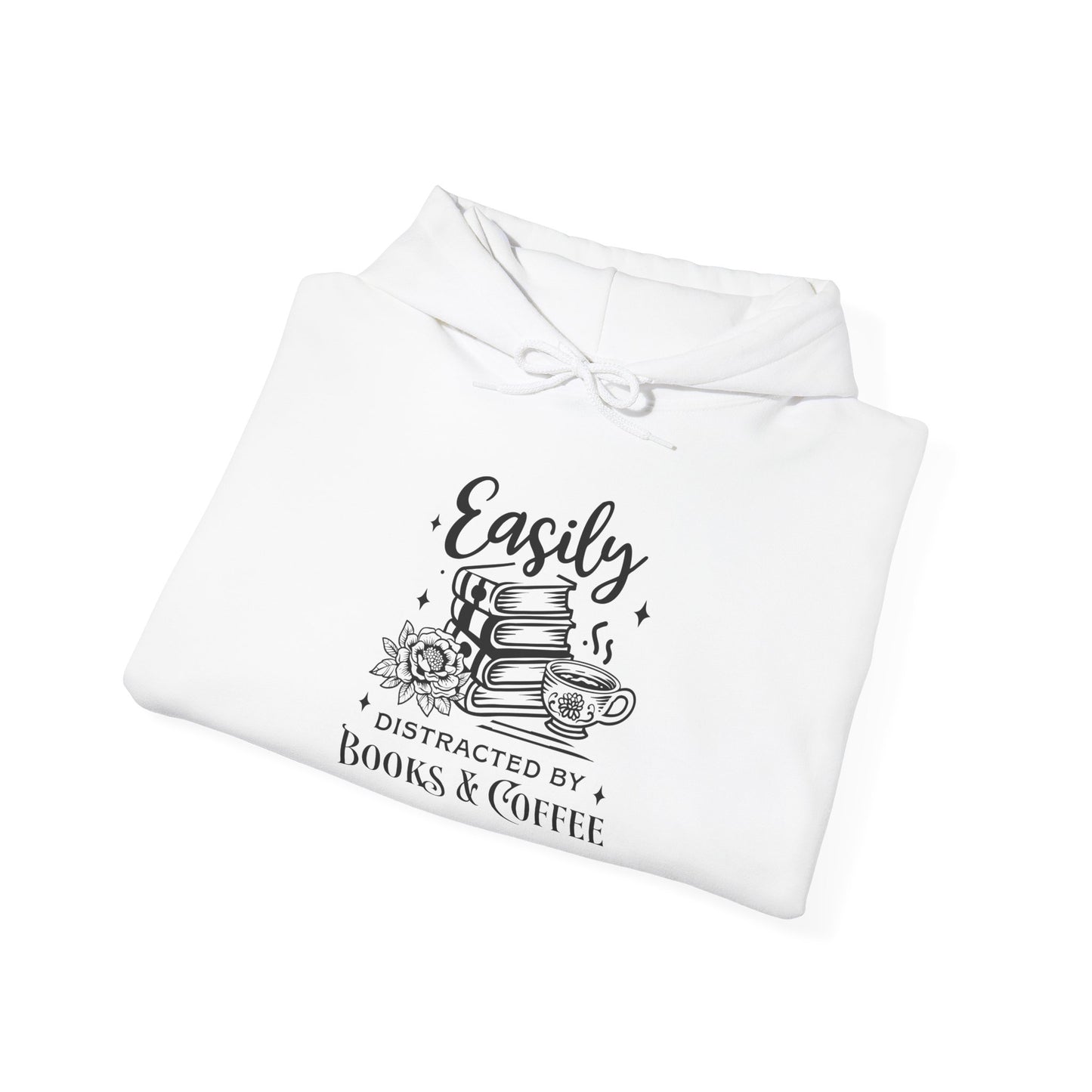 Easily Distracted by Books & Coffee Hoodie