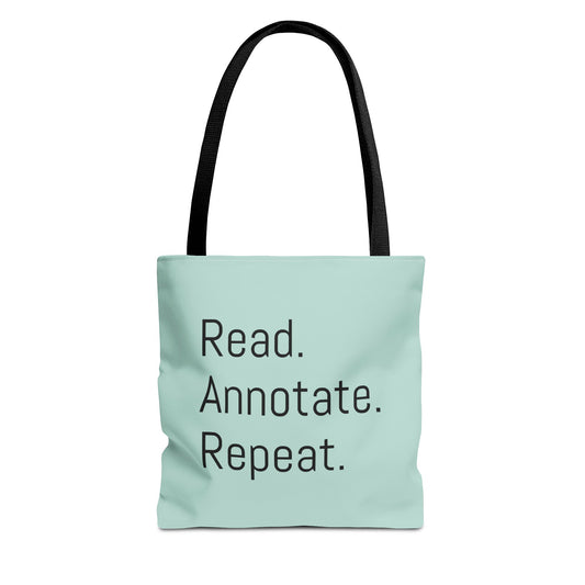 Read. Annotate. Repeat. Tote Bag