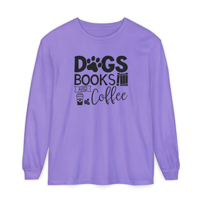 Dogs Books & Coffee Long Sleeve Tee