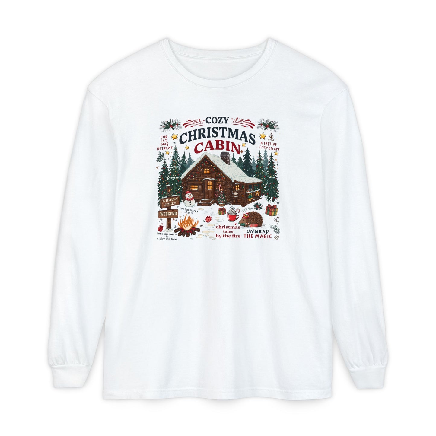 Christmas Cabin Long Sleeve Tee