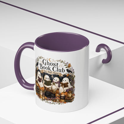 Ghost Book Club Coffee Mug — "Ghost Book Club: Boo Read Repeat" Accent Mug (11 oz)