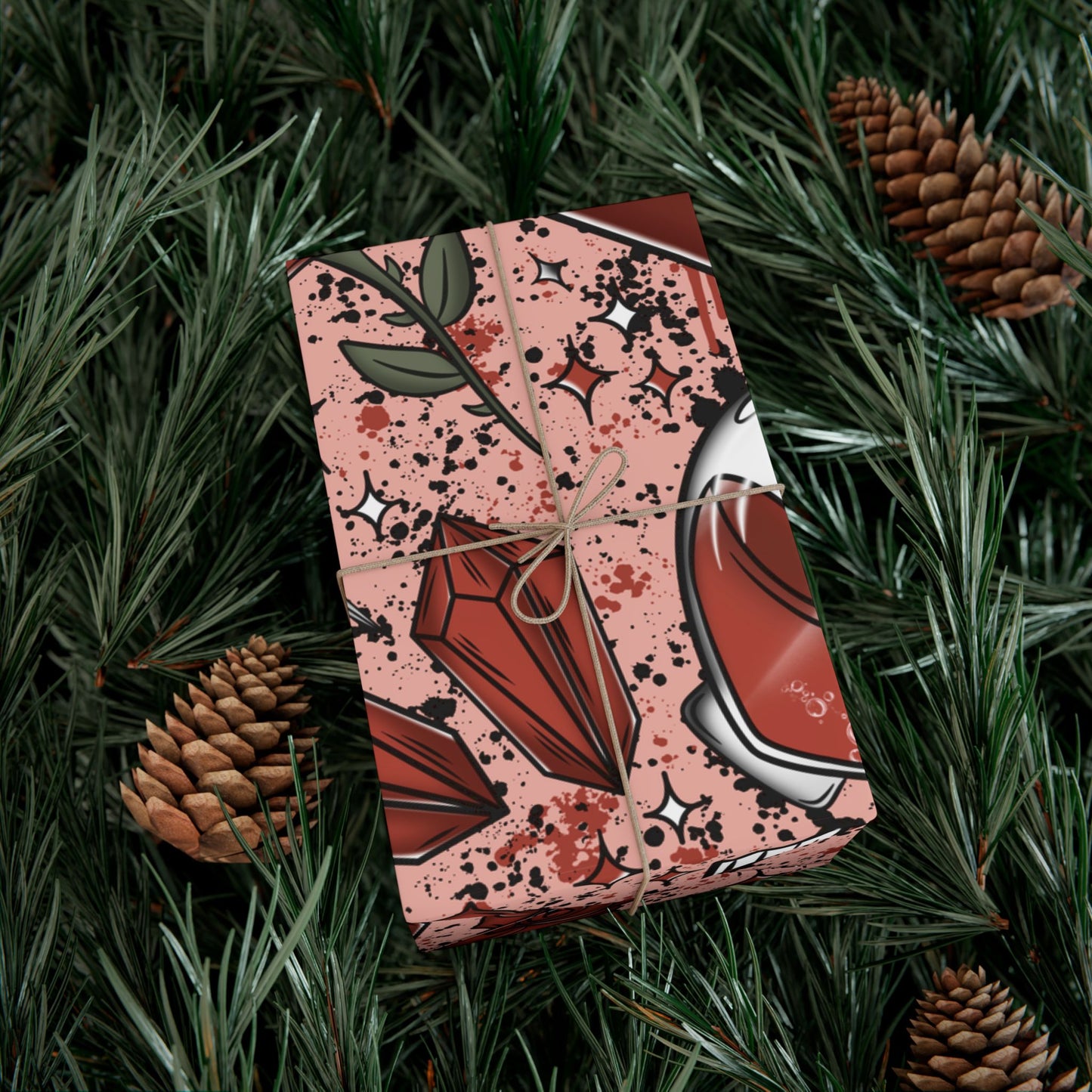 Crimson Romance Wrapping Paper